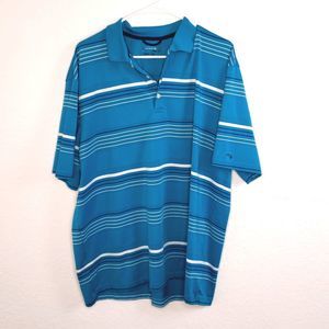 Chaps Golf Turquoise Striped Golf Shirt size XL